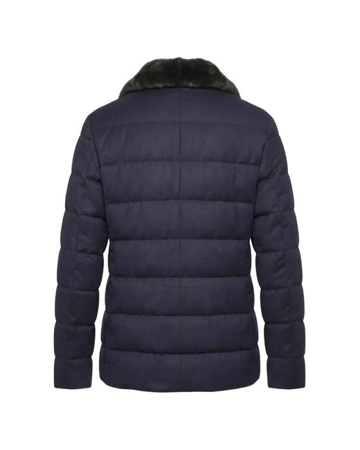 Montecore Blue Double-Breasted Quilted Jacket for men
