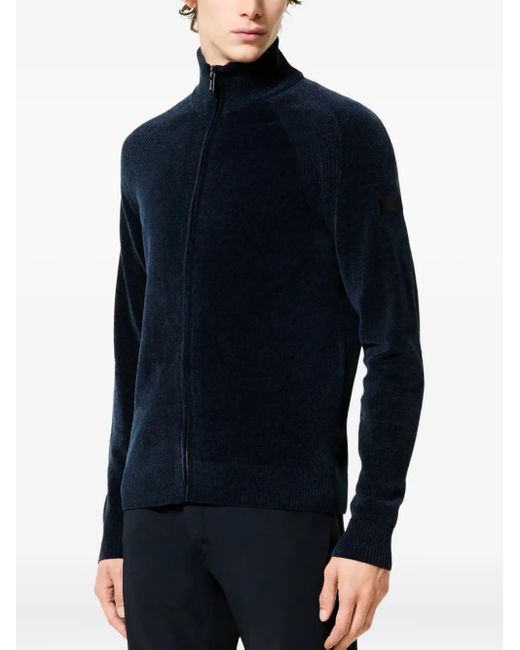 Rrd Blue High-Neck Zip-Front Cardigan for men