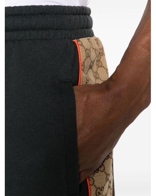 Pantalones cortos de deporte con motivo GG en jacquard Gucci de hombre de color Black