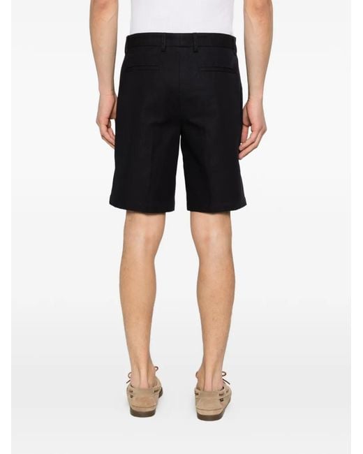 Zegna Black Pleated Shorts for men