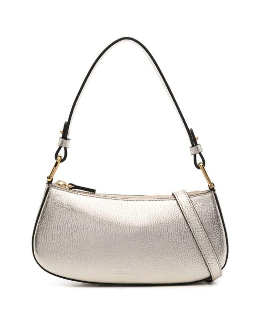 Coccinelle White Grained Leather Shoulder Bag