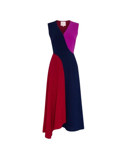 Roksanda Red Miral Midi Colour-Block Dress