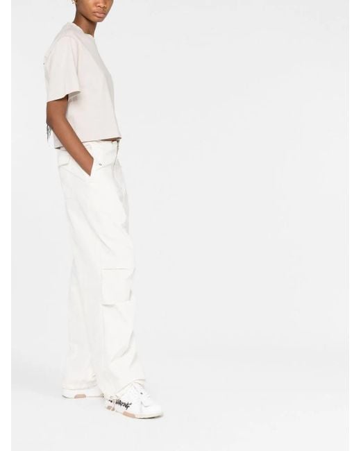 T-shirt crop à logo imprimé Off-White c/o Virgil Abloh en coloris White