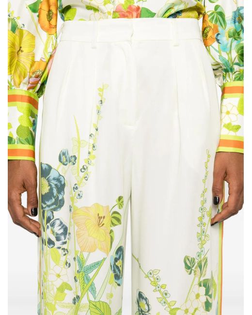 Pantaloni A Fiori Constance di ALÉMAIS in White