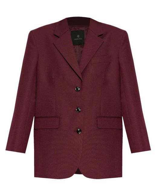 Anine Bing Purple Sakko mit Schulterpolstern