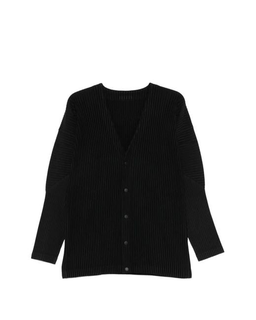 Homme Plissé Issey Miyake Black T-Shirt Plissé Basics for men