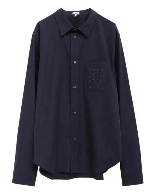 Loewe Blue Anagram Cotton Shirt for men