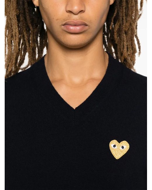 COMME DES GARÇONS PLAY Black Heart-Patch Sweater