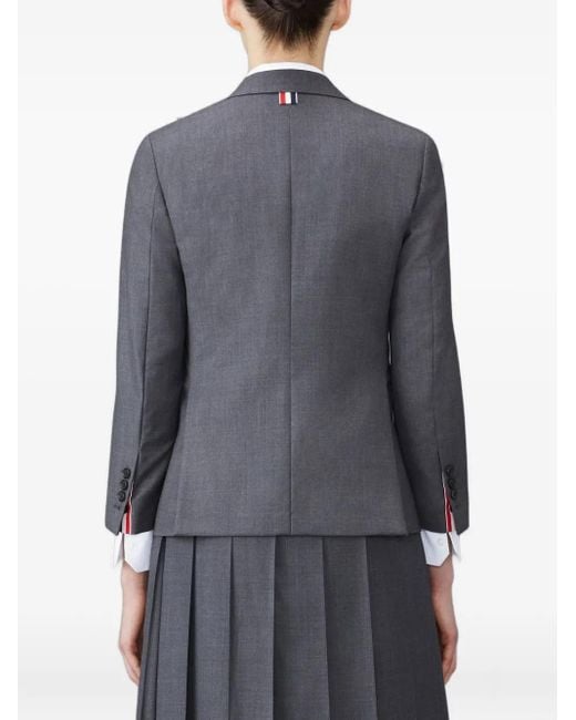 Thom Browne Blue Pleated Wool Jacket