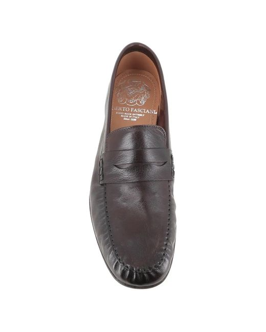 Alberto Fasciani White Mocassins En Cuir À Entaille Penny for men