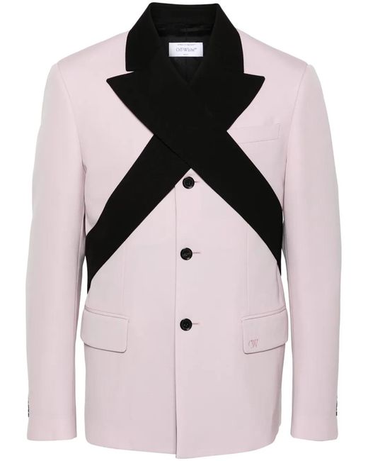 Off-White c/o Virgil Abloh Pink Contrasting-Lapels Blazer for men