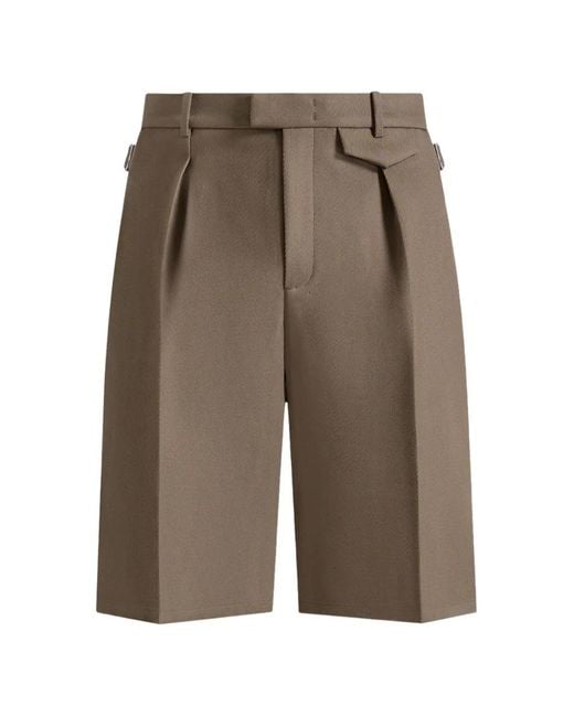 Manière De Voir Gray Tailored Twill Bermuda Shorts for men