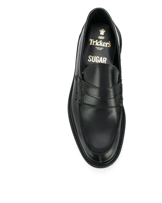 Tricker's Black James Penny Loafers for men