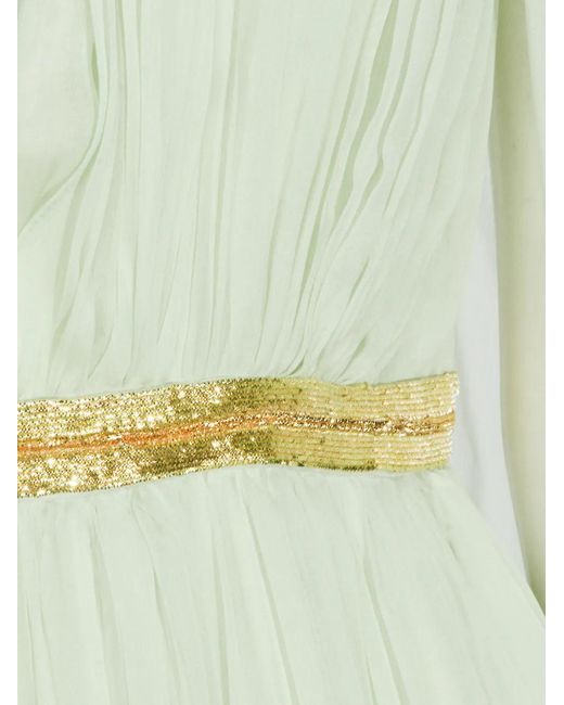 Alberta Ferretti Green Shoulder-Revealing Gown
