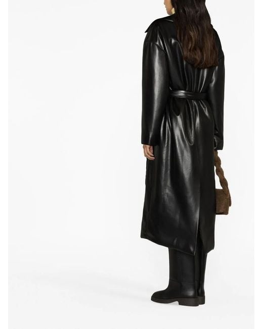 Nanushka Black Liano Belted Trench Coat