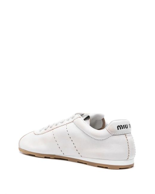 Miu Miu White Leder Sneaker Nappa