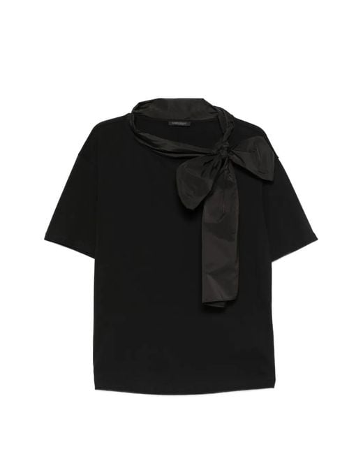 Marina Rinaldi Black Mrnwhisky Bow-Detail T-Shirt