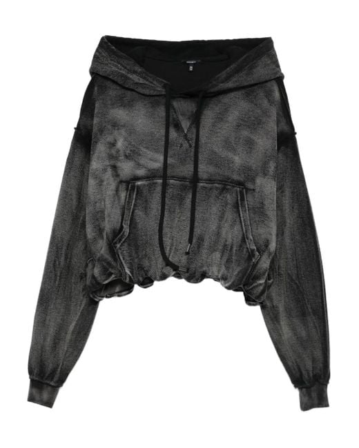 Sudadera con capucha y efecto lavado R13 de color Black