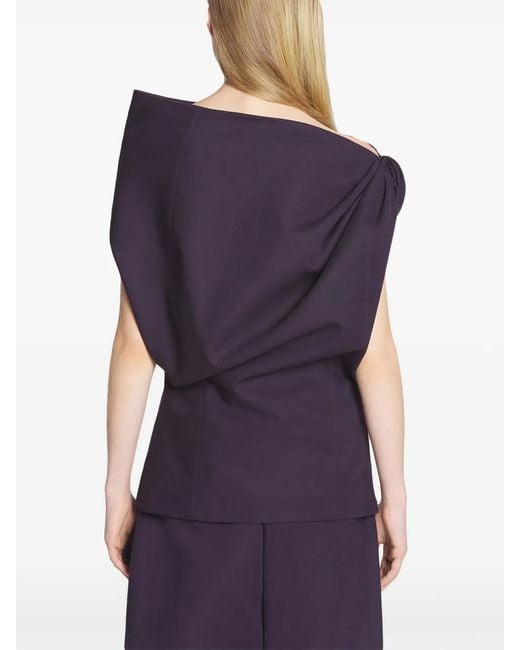 Lanvin Purple Asymmetric Blouse