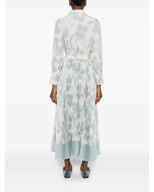 ROSSO35 White Pleated Midi Dress