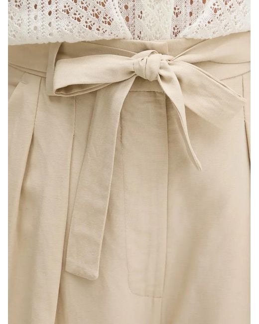 ViCOLO Natural Belted Pleated Shorts
