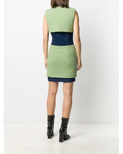 Moschino Green Panelled Fitted Dress