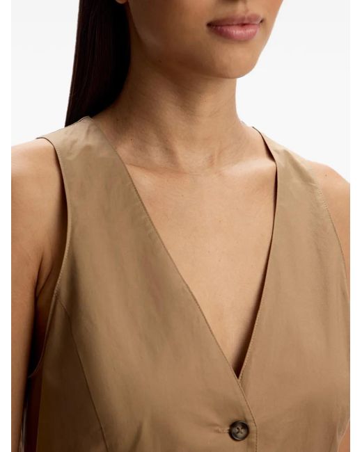 12 STOREEZ Natural Button-Up Sleeveless Maxi Dress