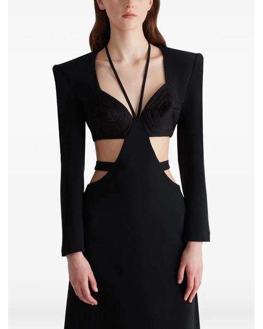 Violante Nessi Black Bruna Cut-Out Embroidered Maxi Dress