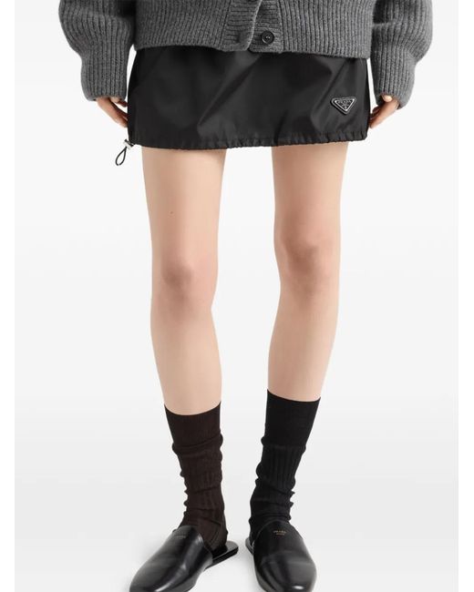 Prada Re-Nylon Mini-Rok in het Black
