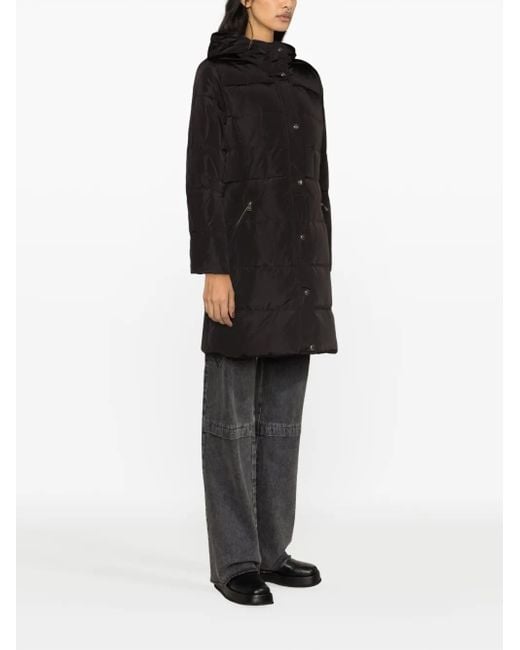 Ralph Lauren Black Faux-Fur Trim Quilted Coat