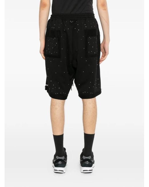 MASTERMIND WORLD Black Crystal-Embellished Shorts for men