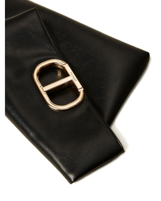 Twinset Black Handware-Clasp Tote Bag
