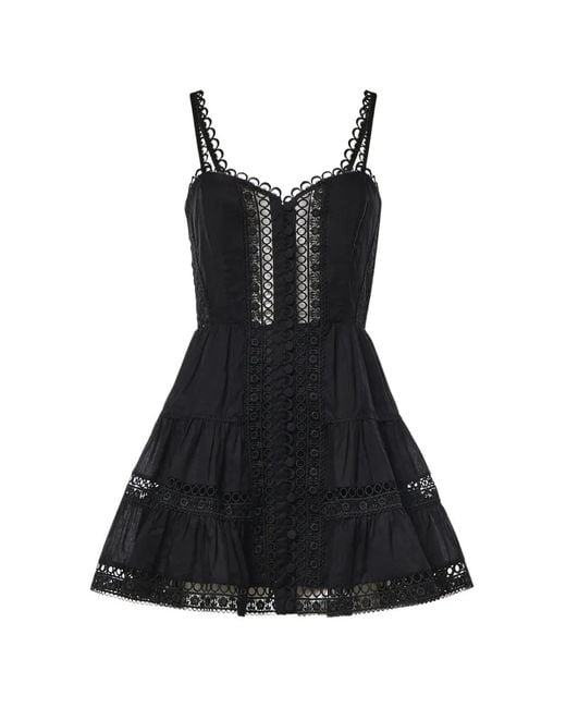 Charo Ruiz Black Lenora Guipure-Lace Mini Dress
