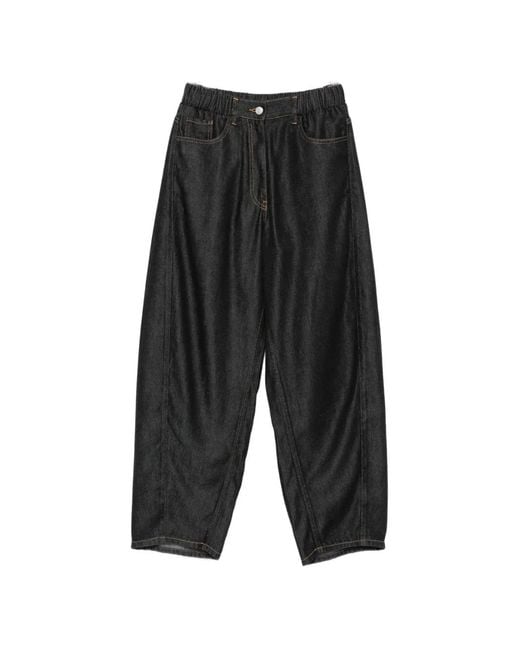 Nude Gray Elasticated-Waistband Contrast-Stitch Jeans