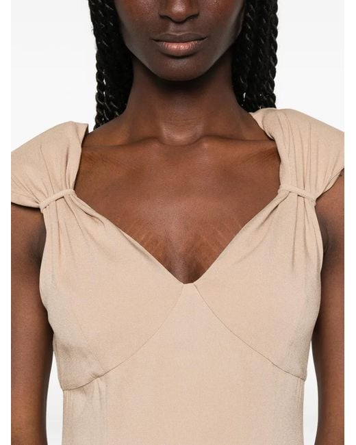 Carla G White Draped Maxi Dress