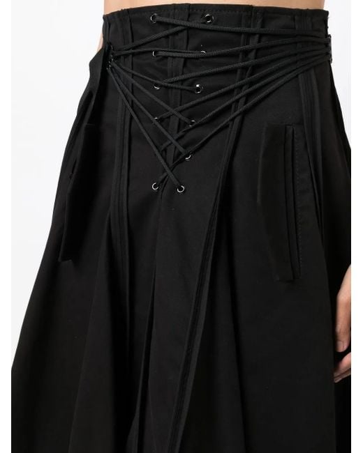 Monse Black Lace-Up Asymmetric Skirt
