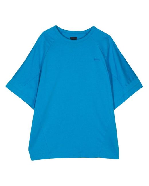 Juun.J Blue Embroidered-logo Cotton T-shirt for men