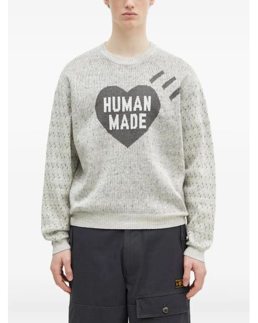 メンズ Human Made ハートロゴ セーター Gray