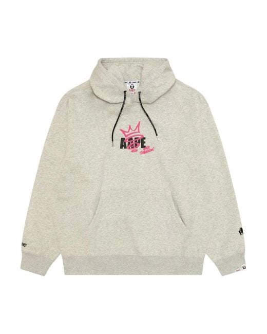 Aape By A Bathing Ape White Logo-Print Hoodie for men