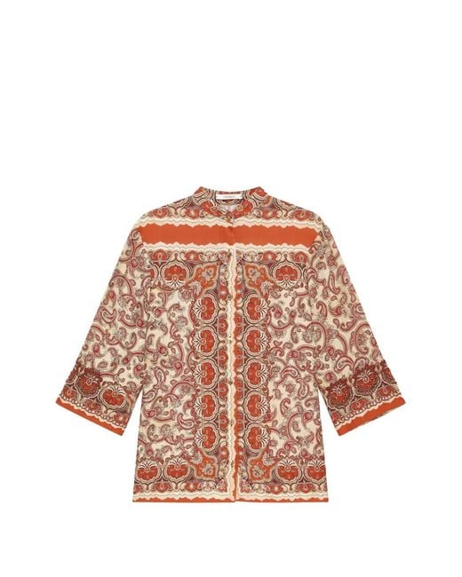 Maliparmi White Sunset Paisley Embroidered Shirt