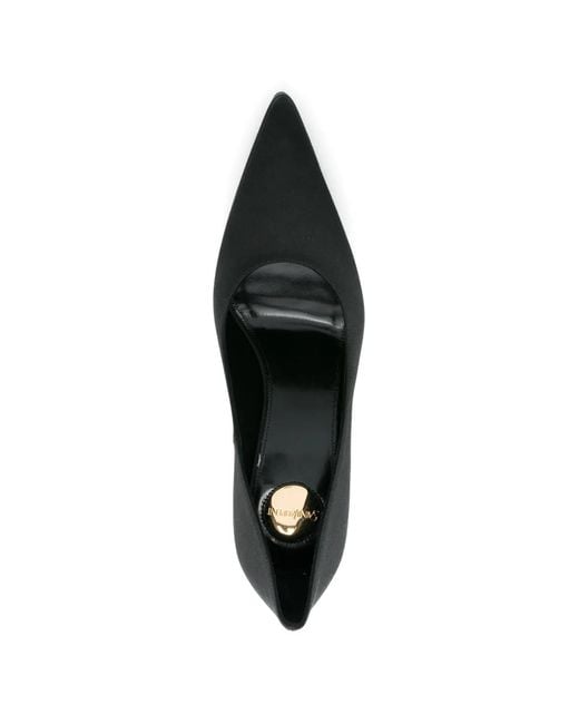 Saint Laurent Black Pointed Toe Leather Pumps