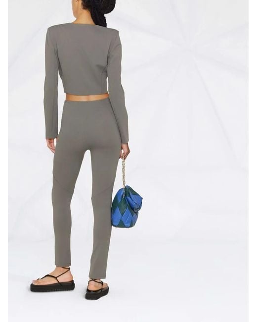 Patrizia Pepe Gray Cropped Zip-Up Jacket