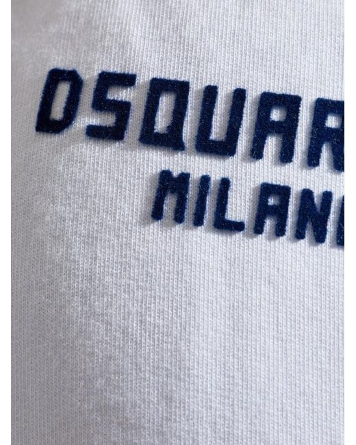 DSquared² White Logo-Appliqué Track Pants for men
