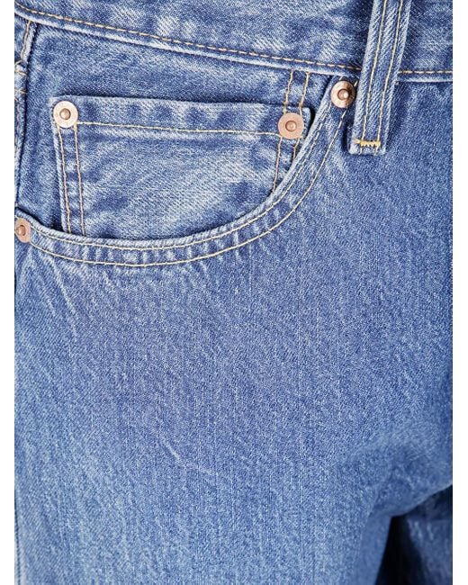 Levi's Blue 501 Buttoned Straight-Leg Jeans