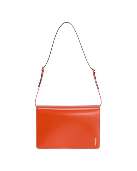 Jil Sander Red File Small Shoulder Bag