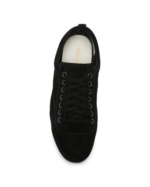 Tom Ford Black Dean Suede Sneakers for men