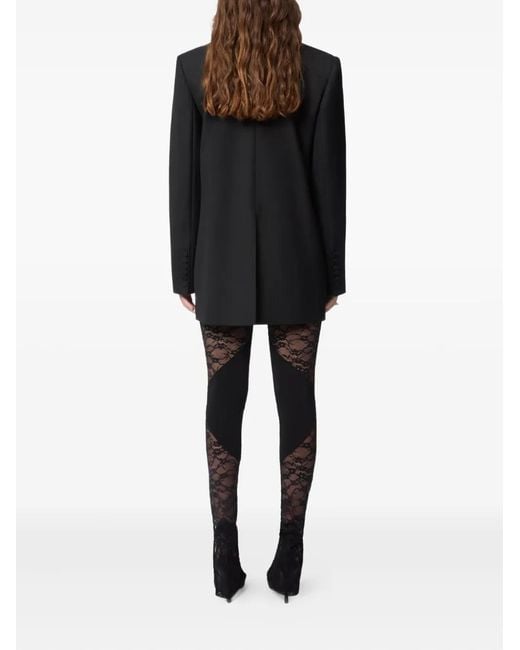 Nina Ricci Black Patchwork-Lace Leggings