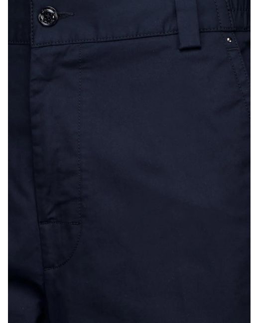 Moncler Blue Tailored Cotton Trousers for men