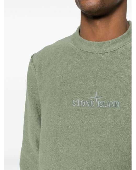 Maglione con ricamo di Stone Island in Green da Uomo