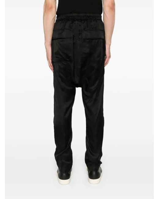 Rick Owens Black Drawstring Trousers for men